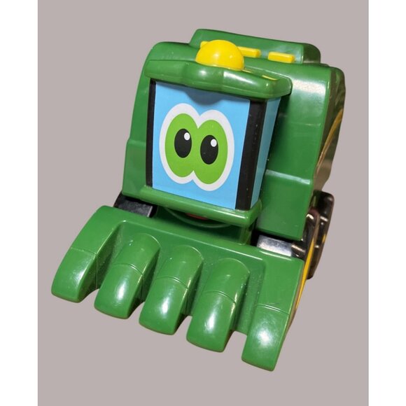 John Deere Green & Yellow Toy Combine Harvester With Rolling Wheels - Picture 3 of 11